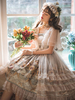 Sweet Lolita Robe à imprimé floral Robe sans manches en polyester