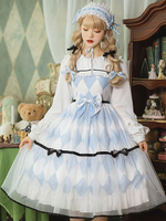 Sweet Lolita Robe Alice Polyester Manches Longues Robe Style Marine