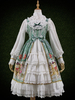 Sweet Lolita Robe JSK à carreaux imprimé dentelle à volants Noeud ouvert vert Jupe de cavalier Lolita Déguisements Halloween