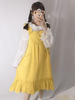 Sweet Lolita Robe JSK à volants Jupe de cavalier Lolita en lin et coton à volants Déguisements Halloween