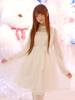 Sweet Lolita Robe OP blanc en mousseline de soie manches longues Lolita One Piece Déguisements Halloween