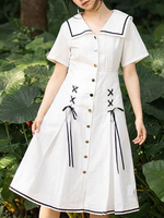 Sweet Lolita Robe OP Blanc Lace Up Robes One Piece Lolita Déguisements Halloween