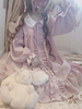 Sweet Lolita Robe OP Etoiles Rose Volants Manches Longues Robes Lolita One Piece Déguisements Halloween