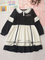 Sweet Lolita Robe OP Lettre damour en mousseline de soie volants deux tons robe Lolita One T Déguisements Halloween
