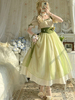 Sweet Lolita Robe Polyester Manches Courtes Robe Élastique Réglable