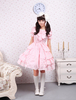 Sweet Lolita rose OP robe manches courtes volants Design Déguisements Halloween