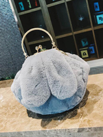 Sweet Lolita Sac à main gris clair Sac à bandoulière en peluche long Accessoires Lolita Déguisements Halloween