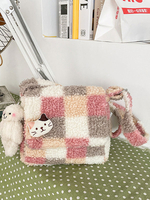 Sweet Lolita sac à main rose faux daim court en peluche accessoires Lolita