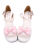 Sweet Lolita Sandales Bow Perle Lolita Rose Synthétique Flatform Chaussures Déguisements Halloween