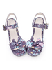 Sweet Lolita Sandales Imprimer Bow Buckle Wedge talon Synthétique Lolita chaussures Déguisements Halloween