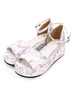 Sweet Lolita Sandales Imprimer cheville Strap Synthétique blanc Lolita Platform Chaussures Déguisements Halloween