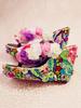 Sweet Lolita sandales strass tissé canne bout rond rose fuchsia personnaliser Lolita tongs dété