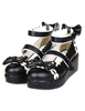 Sweet Lolita Shoes plateforme Ankle Strap s’incline Decor blanc Trim Déguisements Halloween