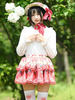 Sweet Lolita SK Dentelle Rouge Imprimé Floral Tea Party Jupes Lolita Décontractées"idiennes