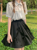 Sweet Lolita SK Dress Black Bows Polyester Lolita Minijupes