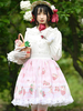 Sweet Lolita SK Fruit Floral Pattern Jupes Lolita en dentelle rose à plusieurs niveaux