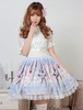 Sweet Lolita SK Jupe Lolita bleue claire à imprimé dentelle Déguisements Halloween