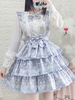 Sweet Lolita SK Jupes Lolita en dentelle bleu ciel clair à volants à pois