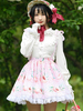 Sweet Lolita SK Leaf Fruit Floral Pattern Jupes Lolita en dentelle rose