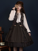 Sweet Lolita SK Polyester Volants Arcs Rayures Motif Café Lolita Jupe
