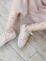 Sweet Lolita Socks Chaussettes en vrac transparentes à imprimé étoiles roses Déguisements Halloween