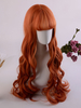 Sweet Lolita Wig Long Curly Oragnge Red Lolita Hair Wig With Bangs Déguisements Halloween