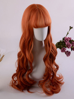 Sweet Lolita Wig Long Curly Oragnge Red Lolita Hair Wig With Bangs Déguisements Halloween