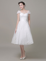Sweetheart mariage robe Tulle robe de mariée a-ligne de longueur genou