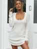 T-shirt à Col Rond avec Manches Longues à Lacets Unicolore Sexy T-shirt Femmes