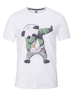 T-shirt à manches courtes en coton imprimé blanc