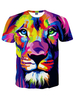 T-shirt à manches courtes Style ethnique 3D Imprimé Animal Rose Rouge 2021 T-shirt Hommes