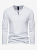 T-Shirt À Manches Longues Col En V En Coton Homme Haut Décontracté Confortable