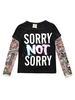 T-shirt à manches longues en coton noir pour enfants