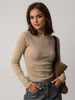 T-Shirt À Manches Longues En Polyester Marron Confortable Femme