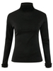 T-shirt à manches longues Femme Volants Col Haut Shaping Haut