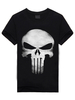 T-Shirt bicolore crâne coton impression T-Shirt Casual pour hommes