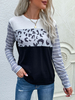 T-shirt Blouse Imprimé Femme à Col Rond avec Manches Longues Blouse Femme
