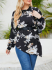T-shirt Blouse Imprimé Femme Grande Taille à Col Rond avec Manches Longues Blouse Femme