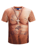 T-shirt décontracté pour homme T-shirt manches courtes 3D Muscle Flesh