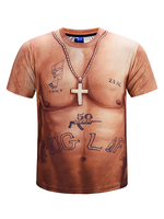 T-shirt décontracté pour homme T-shirt manches courtes 3D Muscle Flesh