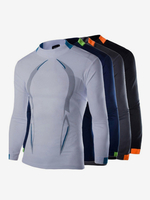 T-shirt de sport respirant à manches longues pour homme idéal pour lentraînement dété et le fitness. Séchage rapide.