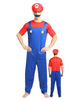 T shirt Ensemble rouge en coton mélangé bicolore Super Mario Bros Déguisements Halloween