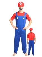 T shirt Ensemble rouge en coton mélangé bicolore Super Mario Bros Déguisements Halloween