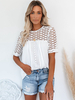 T-shirt Femme à Col Rond avec Manches Courtes Unicolore