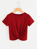 T-shirt Femme Court Taille Haute à Col Rond avec Manches Courtes Coupe Cintrée Unicolore Tee Shirt Sexy Eté