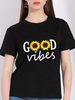 T-shirt graphique Tournesol Manches courtes Imprimé T-shirt en coton à col bijou
