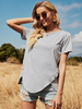 T-shirt gris clair pour femme T-shirt oversize dété