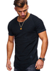 T-shirt Hommes 2021 manches courtes T-shirt col rond froncé U Hem T-shirt casual