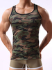 T-shirt hommes 2021 singlet Camo encolure dégagée et imprimé en nylon manches Tan