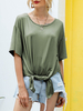 T-shirt manches courtes surdimensionné noueuse T-shirts pour les femmes